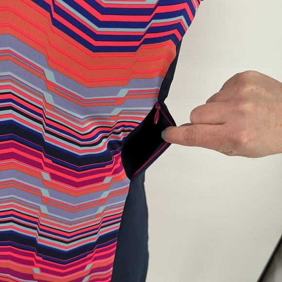 Title Nine Women’s Gidget 2.0 Navy Multi Stripes Short Sleeve Knit Dress Size S - Picture 4 of 12